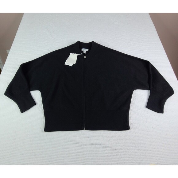 COS L Wool Black Large Full Zip Cardigan Office Career Business - Picture 2 of 12